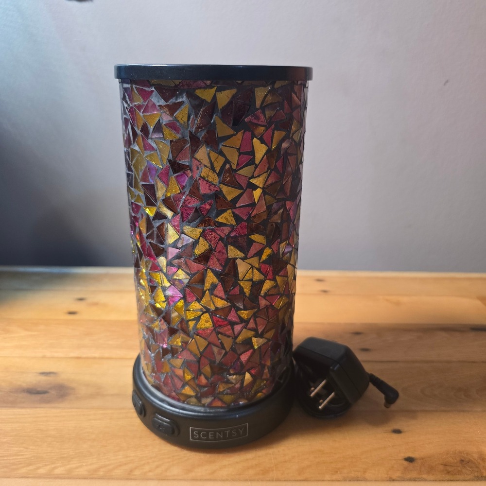 Scentsy Stargaze Ultrasonic Essential Oil Diffuser Mosaic Glass Multi-Color LED